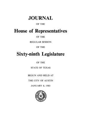 Primary view of object titled 'Journal of the House of Representatives of the Regular Session of the Sixty-Ninth Legislature of the State of Texas, Volume 3'.
