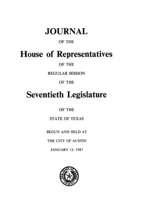 Primary view of object titled 'Journal of the House of Representatives of the Regular Session of the Seventieth Legislature of the State of Texas, Volume 3'.