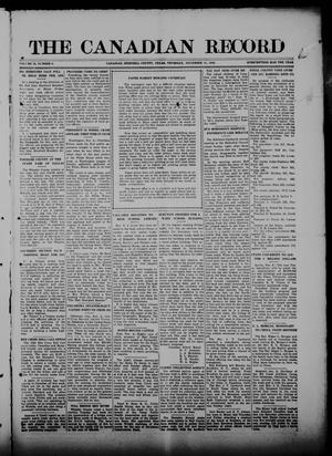 Primary view of The Canadian Record (Canadian, Tex.), Vol. 28, No. 6, Ed. 1  Thursday, November 11, 1920