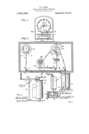 Primary view of object titled 'Clock-Actuated Display Apparatus.'.