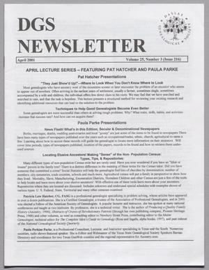 Primary view of DGS Newsletter, Volume 25, Number 3, April 2004