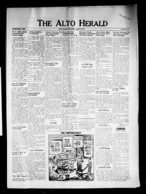 Primary view of object titled 'The Alto Herald (Alto, Tex.), Vol. [82], No. 47, Ed. 1 Thursday, April 6, 1978'.