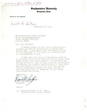 Primary view of object titled '[Letter from Truett Latimer to David K. Switzer, February 24, 1959]'.