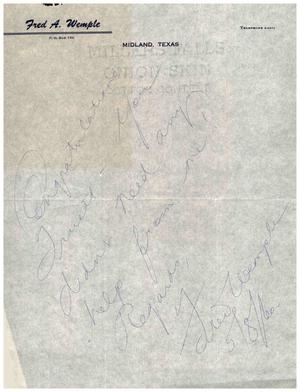 Primary view of object titled '[Letter from Fred A. Wemple to Truett Latimer, May 8, 1960]'.