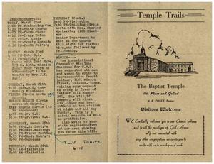 Primary view of object titled '[Baptist Temple Bulletin: March 22, 1959]'.