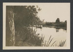 Primary view of object titled '[Photograph of a Boat on a Lake]'.