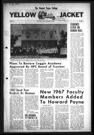 Primary view of object titled 'The Howard Payne College Yellow Jacket (Brownwood, Tex.), Vol. 55, No. 1, Ed. 1  Friday, September 22, 1967'.