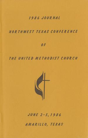 Primary view of object titled 'Journal of the Northwest Texas Annual Conference, the United Methodist Church: 1986'.