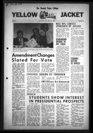 Primary view of object titled 'The Howard Payne College Yellow Jacket (Brownwood, Tex.), Vol. 55, No. 21, Ed. 1  Friday, March 29, 1968'.