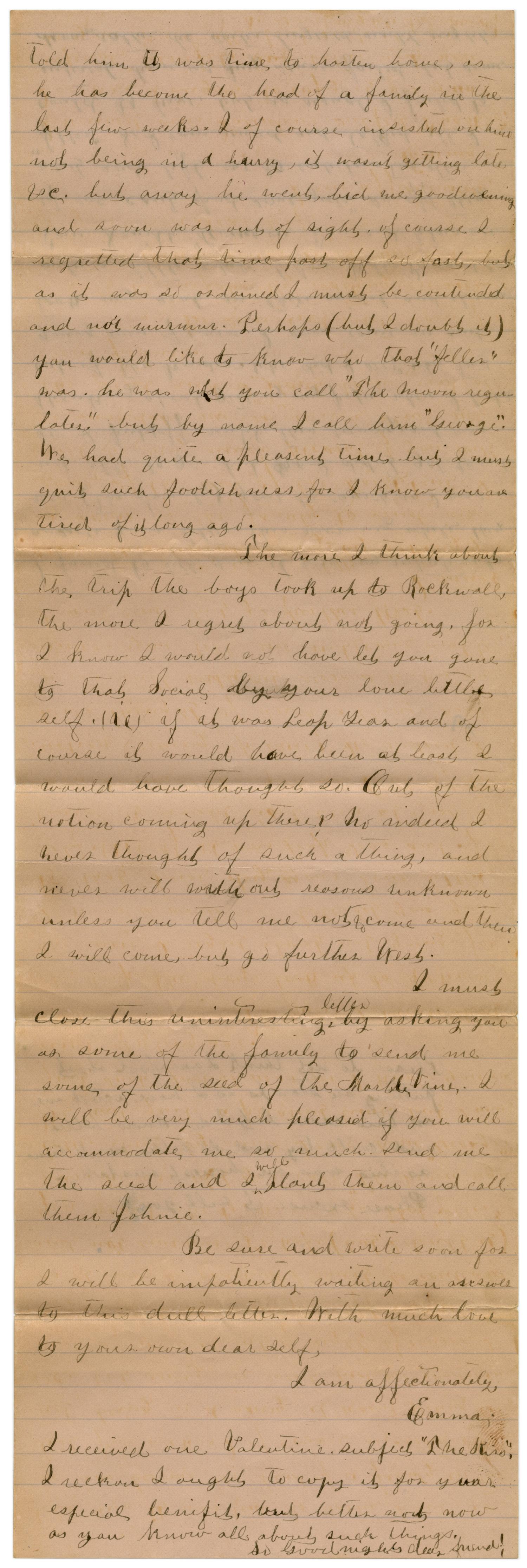 [Letter from Emma Davis to John C. Brewer, March 2, 1879]
                                                
                                                    [Sequence #]: 5 of 6
                                                