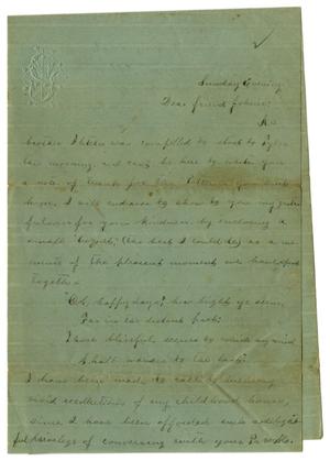 Primary view of object titled '[Letter from Emma Davis to John C. Brewer, May 11, 1879]'.