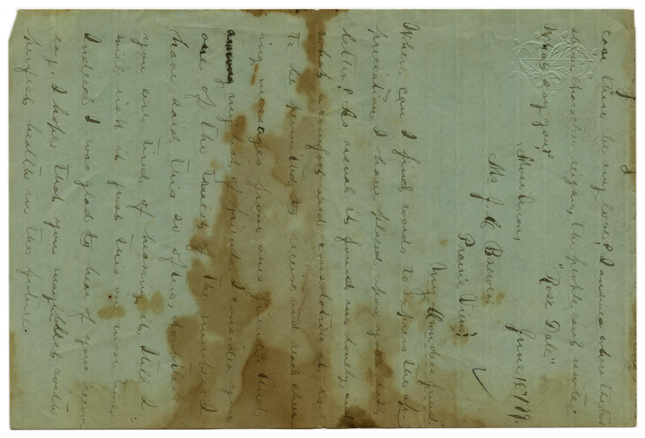 [Letter from Emma Davis to John C. Brewer, June 16, 1879]
                                                
                                                    [Sequence #]: 1 of 6
                                                