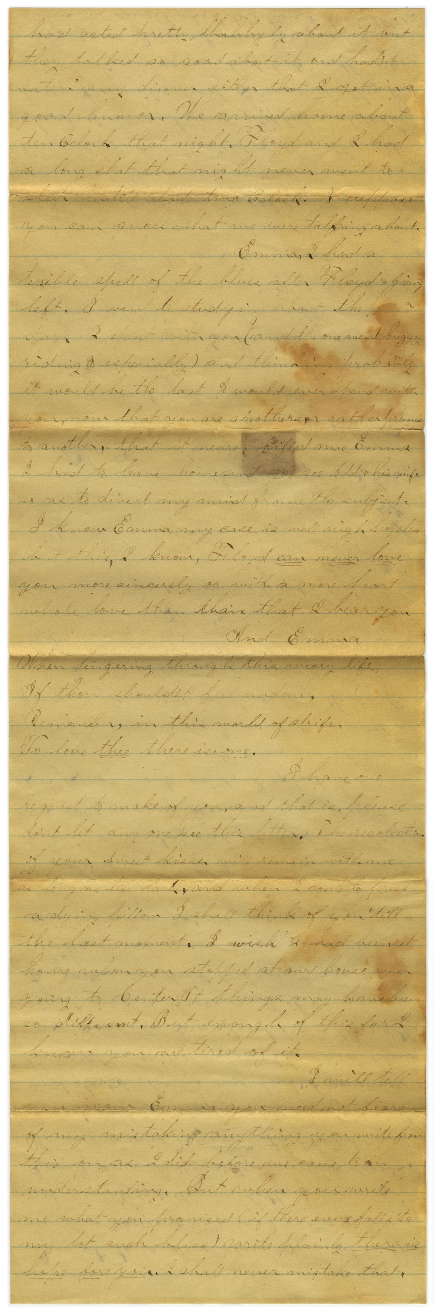 [Letter from John C. Brewer to Emma Davis, January 3, 1879]
                                                
                                                    [Sequence #]: 2 of 3
                                                