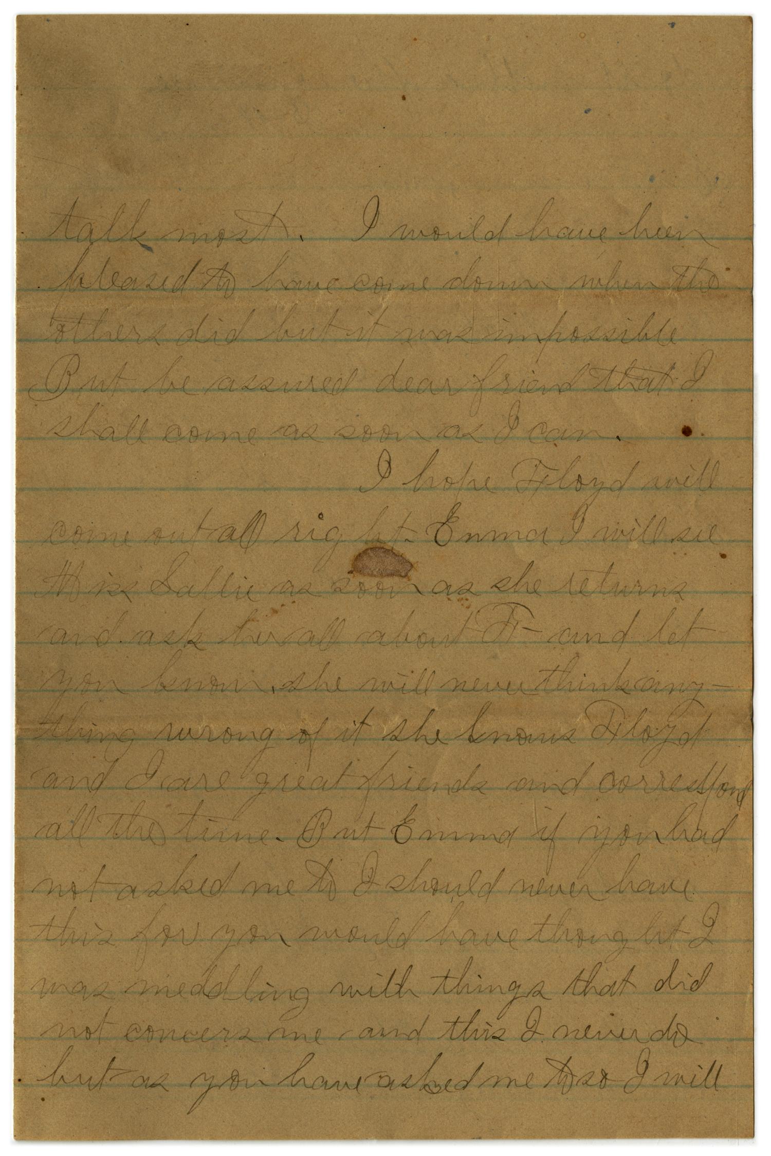 [Letter from John C. Brewer to Emma Davis, May 18 & 19, 1879]
                                                
                                                    [Sequence #]: 4 of 6
                                                