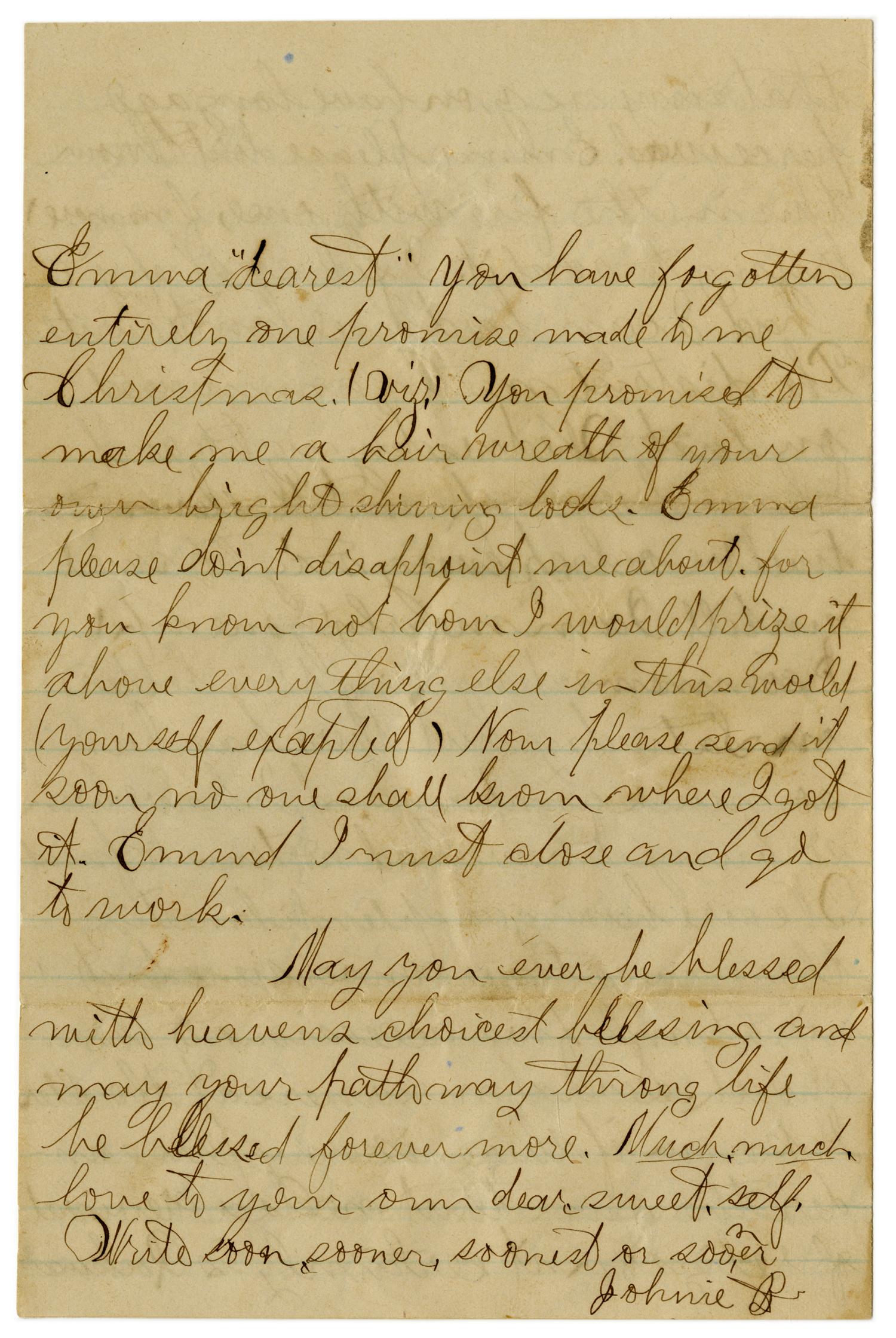 [Letter from John C. Brewer to Emma Davis, June 18, 1879]
                                                
                                                    [Sequence #]: 6 of 6
                                                