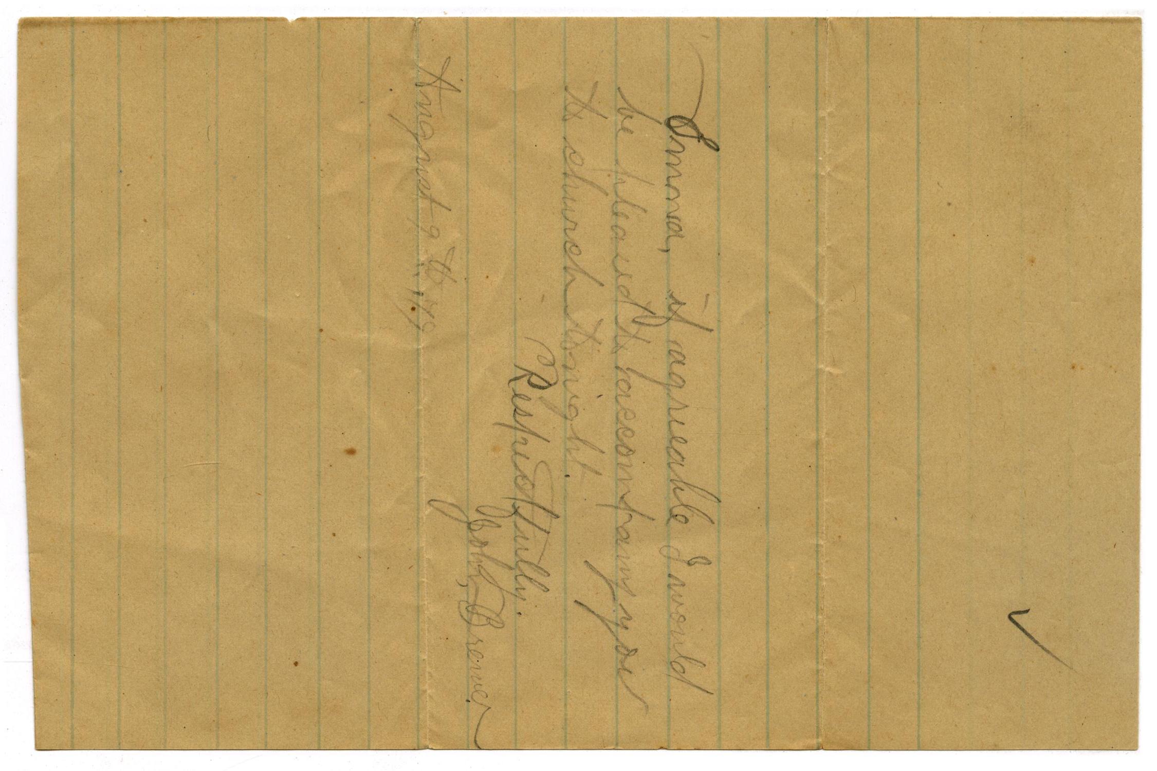 [Letter from John C. Brewer to Emma Davis, August 9, 1879]
                                                
                                                    [Sequence #]: 1 of 3
                                                
