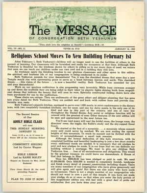 Primary view of The Message, Volume 4, Number 11, January 1950