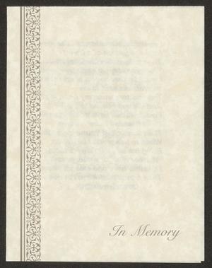 Primary view of object titled '[Funeral Program for Agnes M. Russell, August 10, 2012]'.