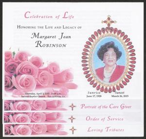 Primary view of object titled '[Funeral Program for Margaret Jean Robinson, April 2, 2015]'.