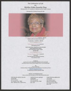 Primary view of object titled '[Funeral Program for Mother Edna Juanita Day, January 31, 2014]'.