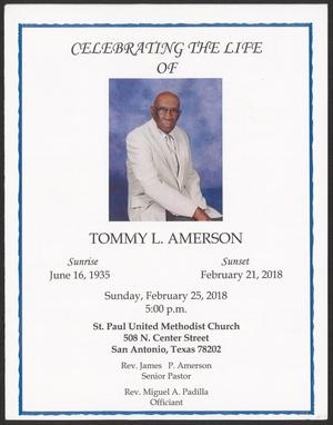 Primary view of object titled '[Funeral Program for Tommy L. Amerson, February 25, 2018]'.