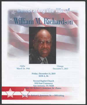 Primary view of object titled '[Funeral Program for William M. Richardson, December 11, 2015]'.