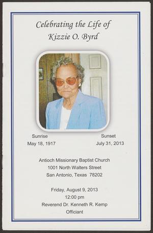 Primary view of object titled '[Funeral Program for Kizzie O. Byrd, August 9, 2013]'.