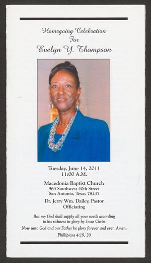 Primary view of object titled '[Funeral Program for Evelyn Y. Thompson, June 14, 2011]'.