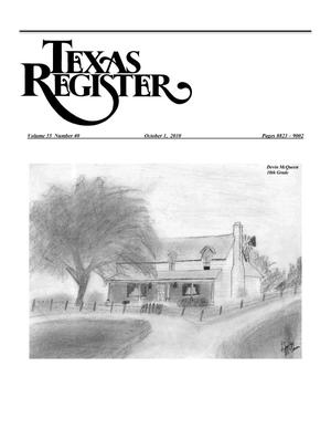 Primary view of object titled 'Texas Register, Volume 35, Number 40, Pages 8823-9002, October 1, 2010'.