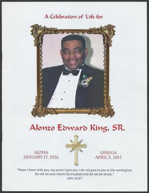 Primary view of object titled '[Funeral Program for Alonzo Edward King, Sr., April, 2017]'.