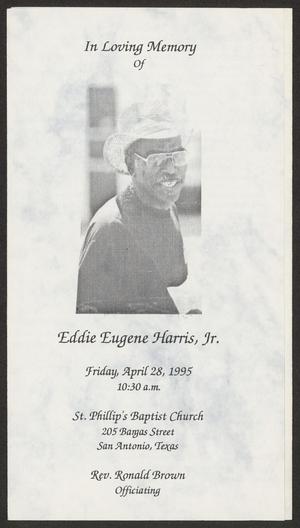 Primary view of object titled '[Funeral Program for Eddie Eugene Harris, Jr., April 28, 1995]'.