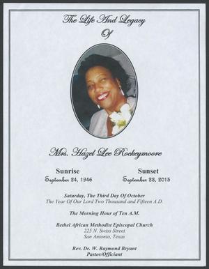 Primary view of object titled '[Funeral Program for Hazel Lee Rockeymoore, October 3, 2015]'.
