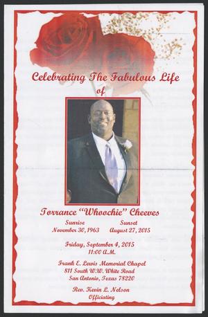 Primary view of object titled '[Funeral Program for Torrance "Whoochie" Cheeves, September 4, 2015]'.
