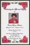 Pamphlet: [Funeral Program for Carrie Adams Antwine, November 19, 2015]