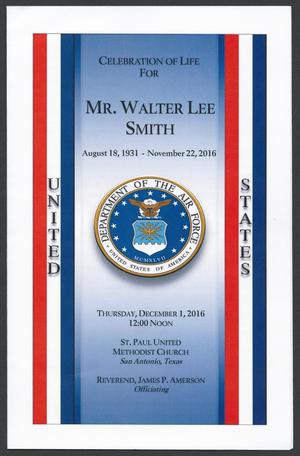 Primary view of object titled '[Funeral Program for Mr. Walter Lee Smith, December 1, 2016]'.