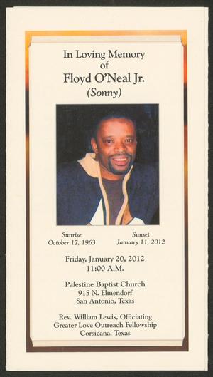 Primary view of object titled '[Funeral Program for Floyd O'Neal Jr. (Sonny), January 20, 2012]'.