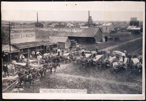Primary view of object titled '[Many wagons on a market day in Killeen]'.