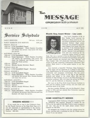 Primary view of object titled 'The Message, Volume 6, Number 39, July 1979'.
