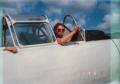 Photograph: [Gayle Snell in SNJ Texan Cockpit (negative)]