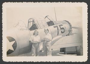 Primary view of object titled '[Bobby Wilson and WASP with Vultee BT-13]'.