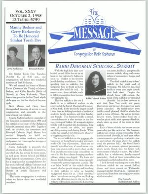 Primary view of object titled 'The Message, Volume 35, October 2, 1998'.