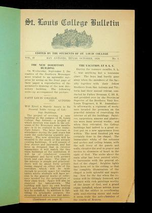 Primary view of object titled 'St. Louis College Bulletin (San Antonio, Tex.), Vol. 2, No. 1, Ed. 1, October 1920'.