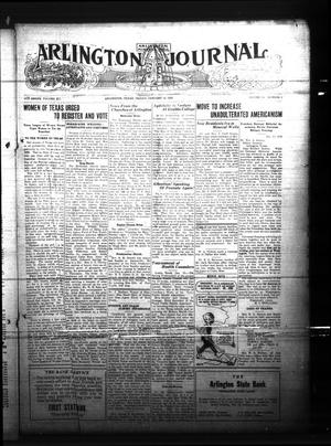 Primary view of object titled 'Arlington Journal (Arlington, Tex.), Vol. [25], No. 5, Ed. 1 Friday, January 16, 1920'.
