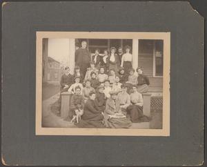 Primary view of object titled '[Group of People on Steps of a Building]'.