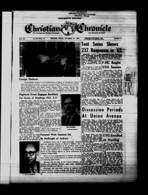 Primary view of object titled 'Christian Chronicle (Abilene, Tex.), Vol. 20, No. 3, Ed. 1 Friday, October 19, 1962'.