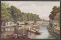 Postcard: [Postcard of College Barges Near Folly Bridge at Oxford]