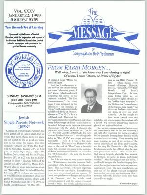 Primary view of object titled 'The Message, Volume 35, January 22, 1999'.