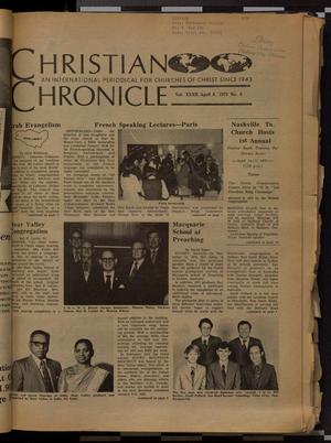 Primary view of object titled 'Christian Chronicle (Nashville, Tenn.), Vol. 32, No. 6, Ed. 1 Tuesday, April 8, 1975'.