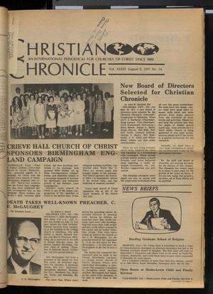 Primary view of object titled 'Christian Chronicle (Oklahoma City, Okla.), Vol. 34, No. 14, Ed. 1 Tuesday, August 9, 1977'.