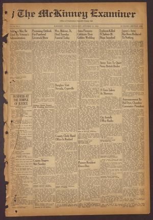 Primary view of object titled 'The McKinney Examiner (McKinney, Tex.), Vol. 60, No. 1, Ed. 1 Thursday, October 18, 1945'.